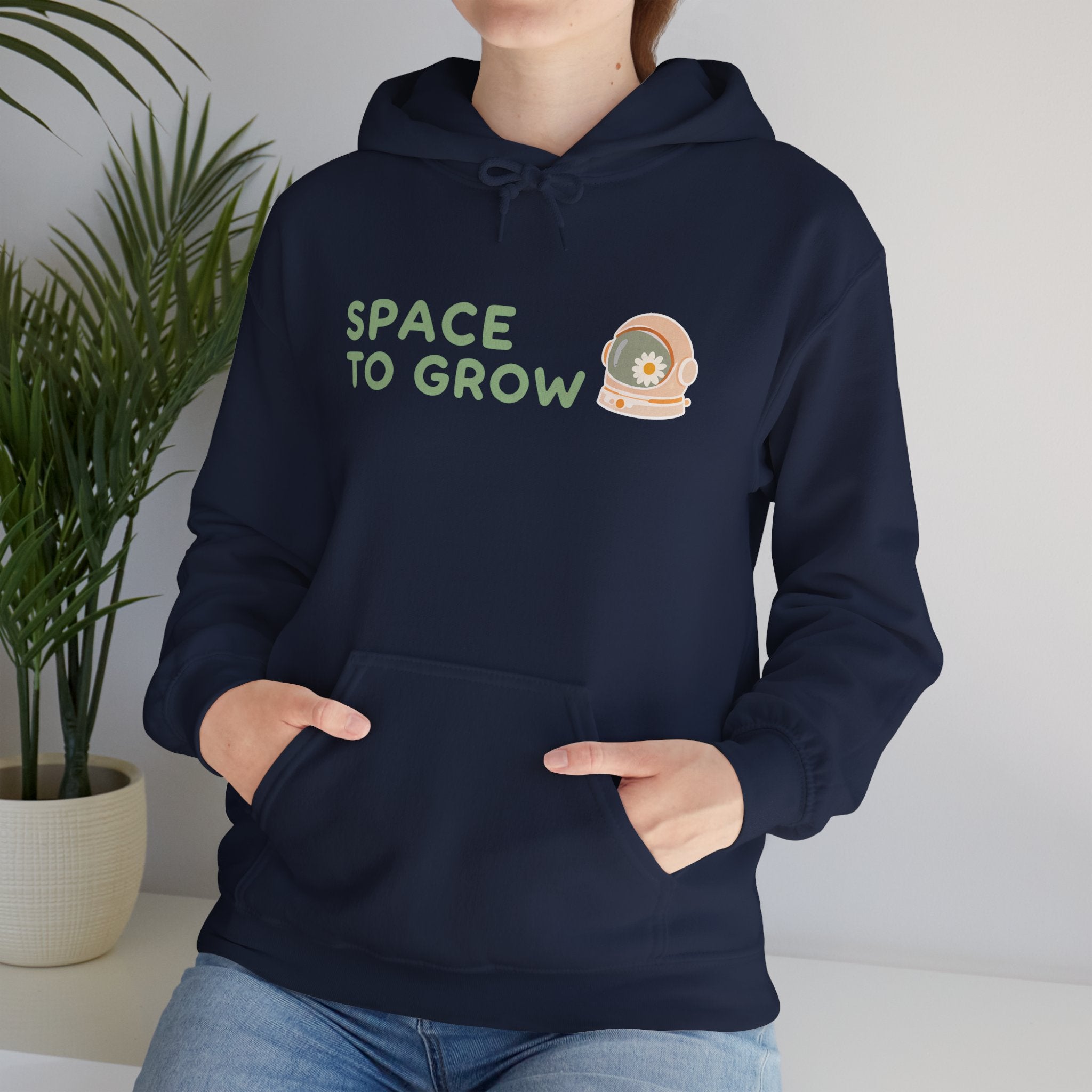 Space to Grow Hoodie — Cute Plant Astronaut Graphic Hoodie