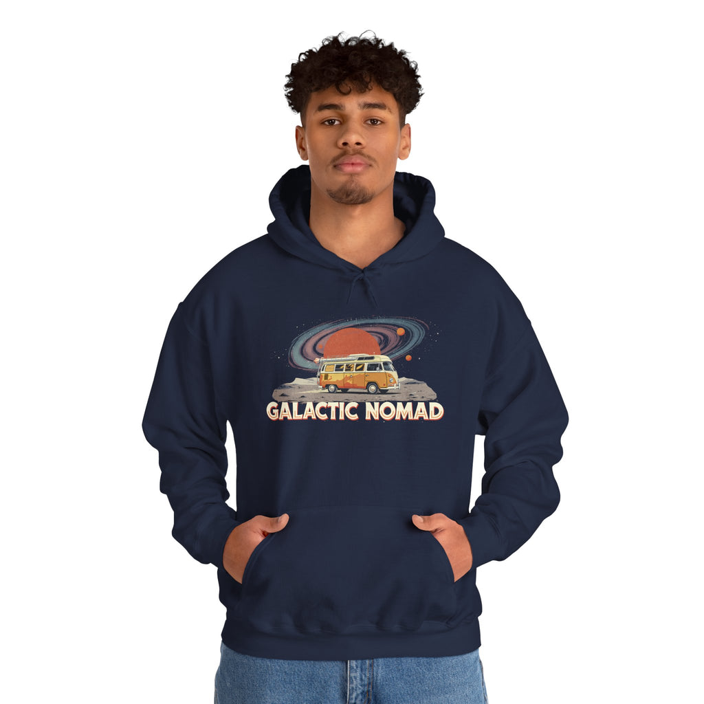 Galactic Nomad Hoodie — Retro Space Van Adventure Sweatshirt