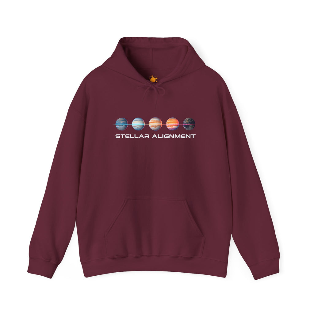 Stellar Alignment Hoodie — Celestial Planets Graphic Pullover