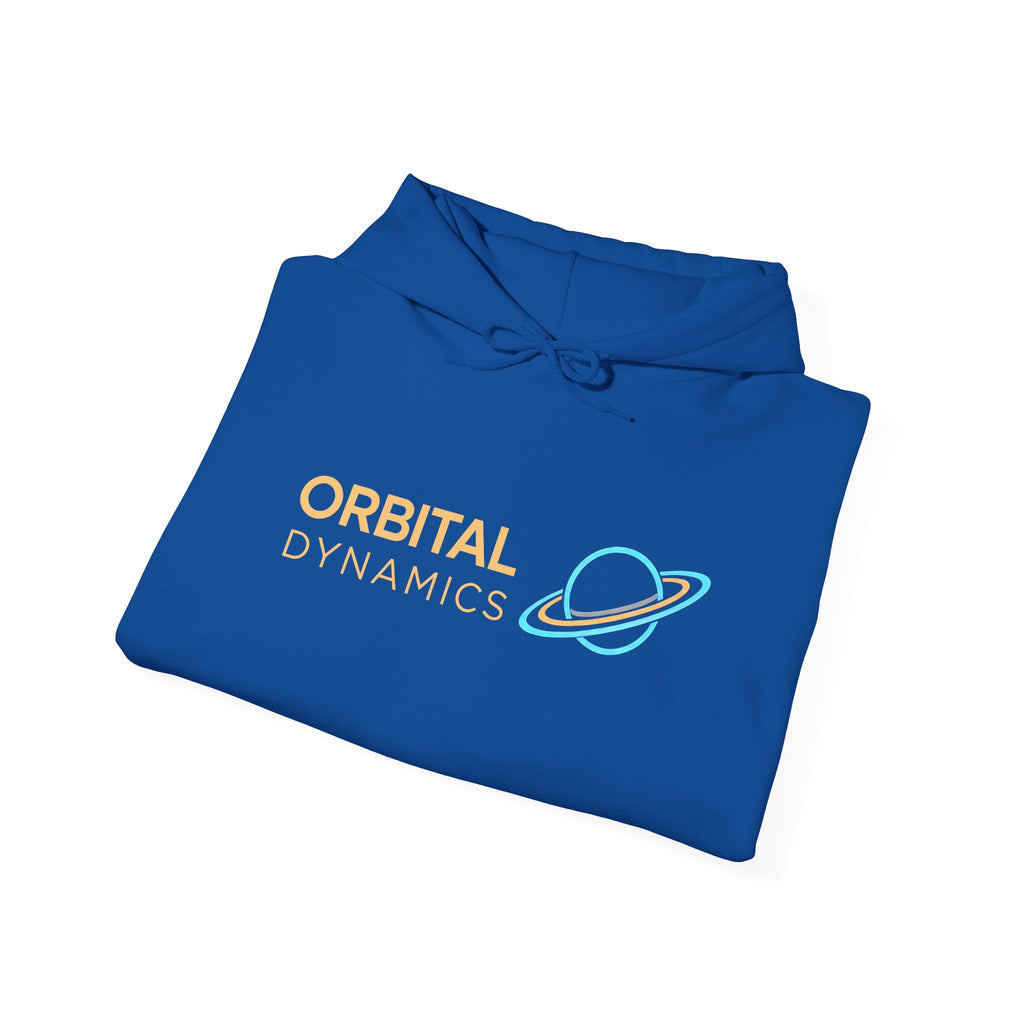 Orbital Dynamics Hoodie — Retro Planet Logo Space Sweatshirt