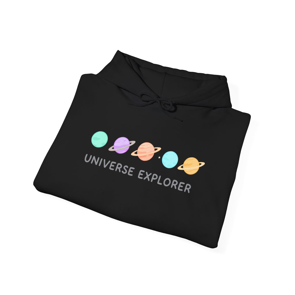 Universe Explorer Hoodie — Cute Pastel Planets Graphic Sweatshirt