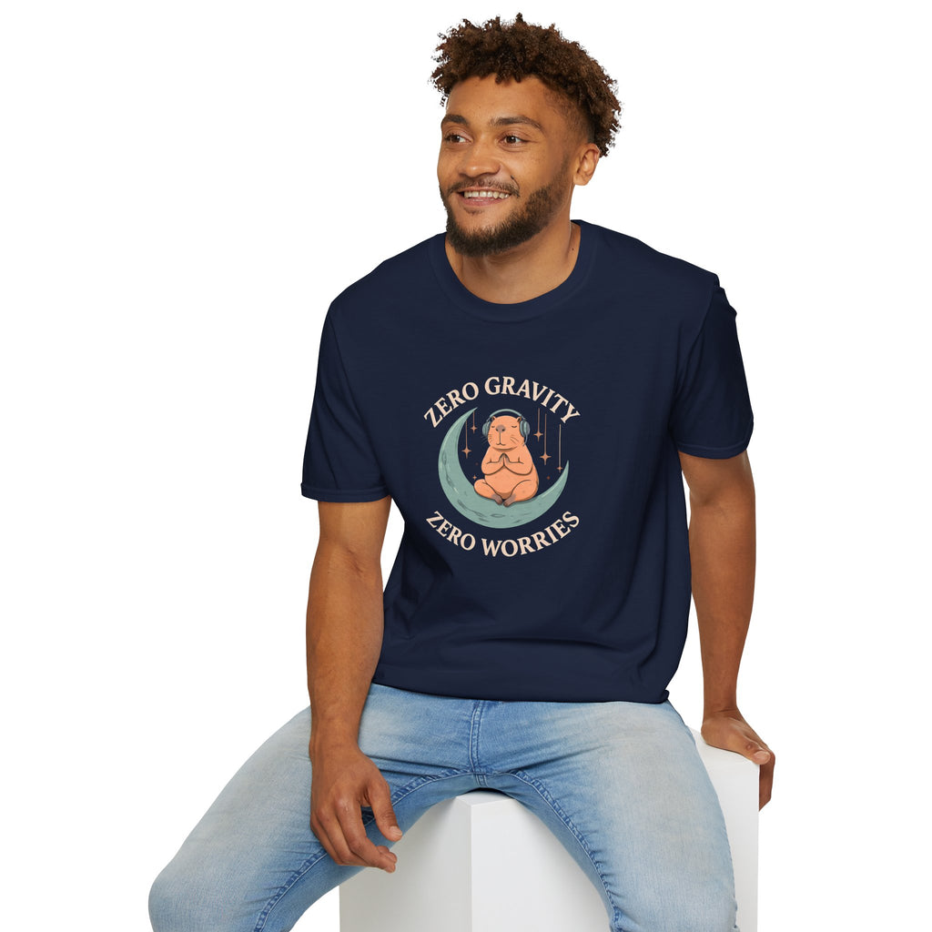 Zero Gravity, Zero Worries Meditating T-Shirt