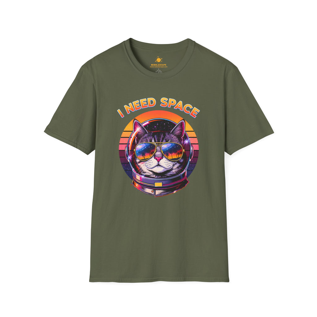 I Need Space Black Cat Astronaut T-Shirt