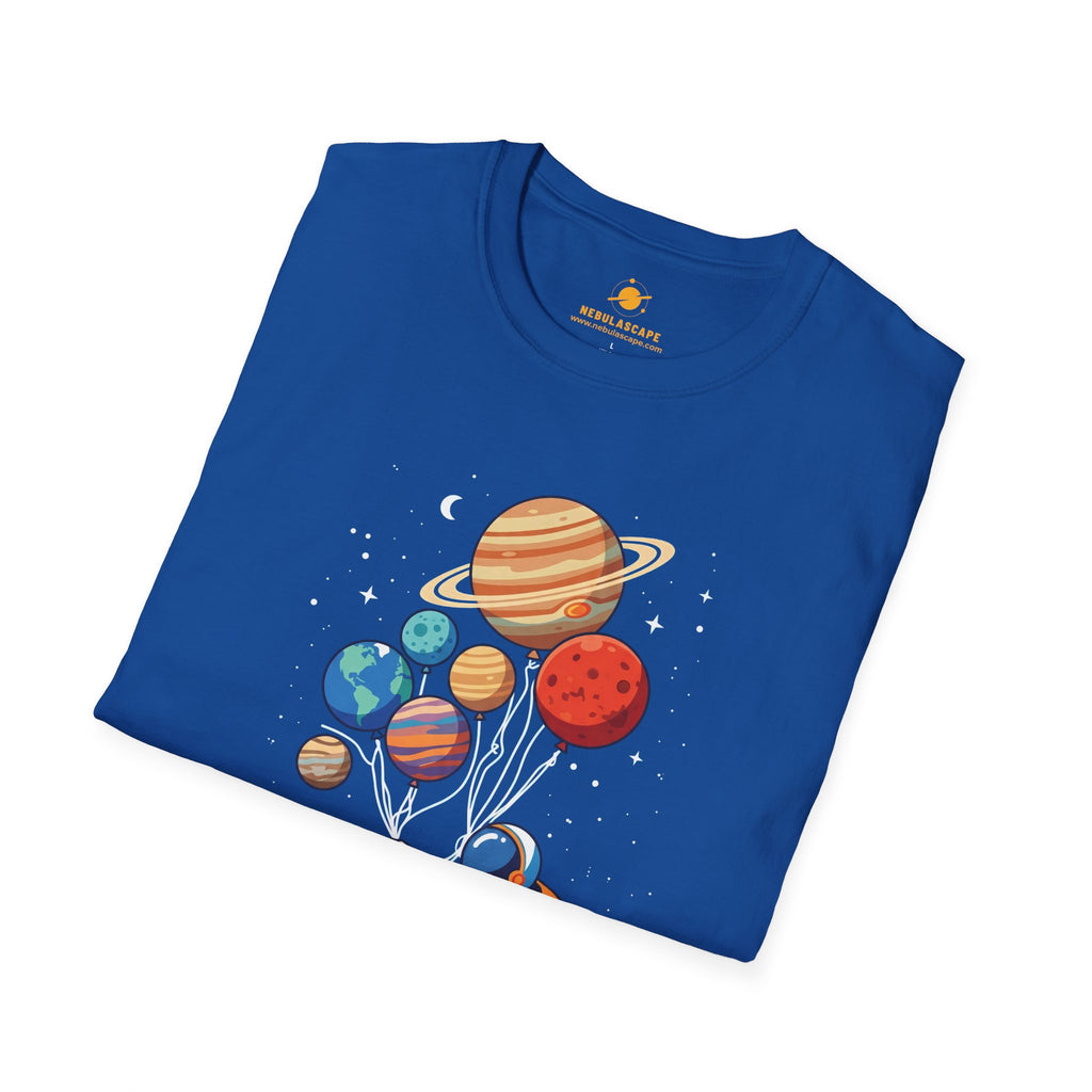 Astronaut Flying With Planet Balloons T-Shirt