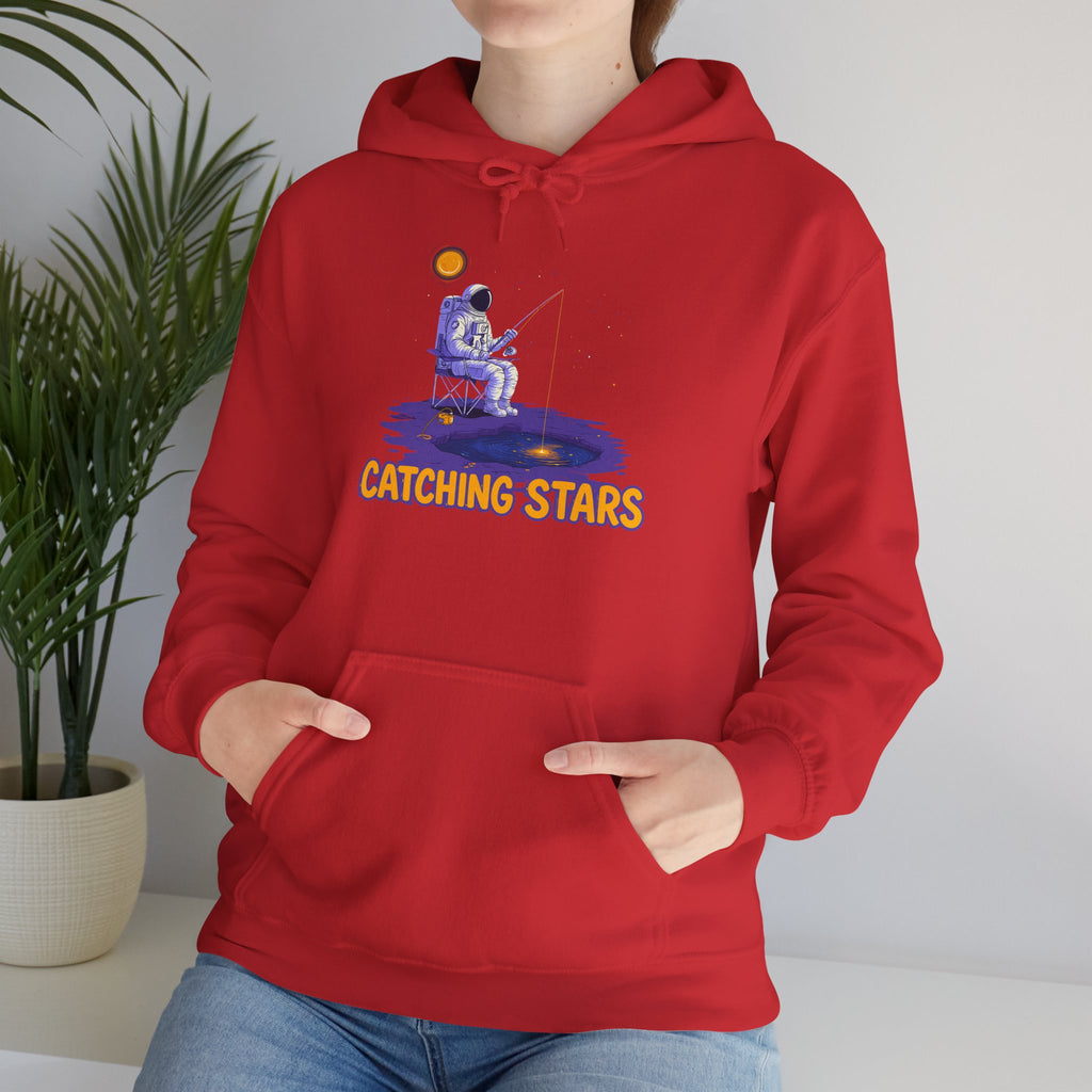 Catching Stars Hoodie — Astronaut Night Sky Graphic Sweatshirt