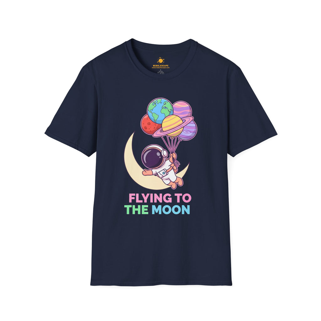 Flying to the Moon T-Shirt — Cute Astronaut Balloon Graphic Tee