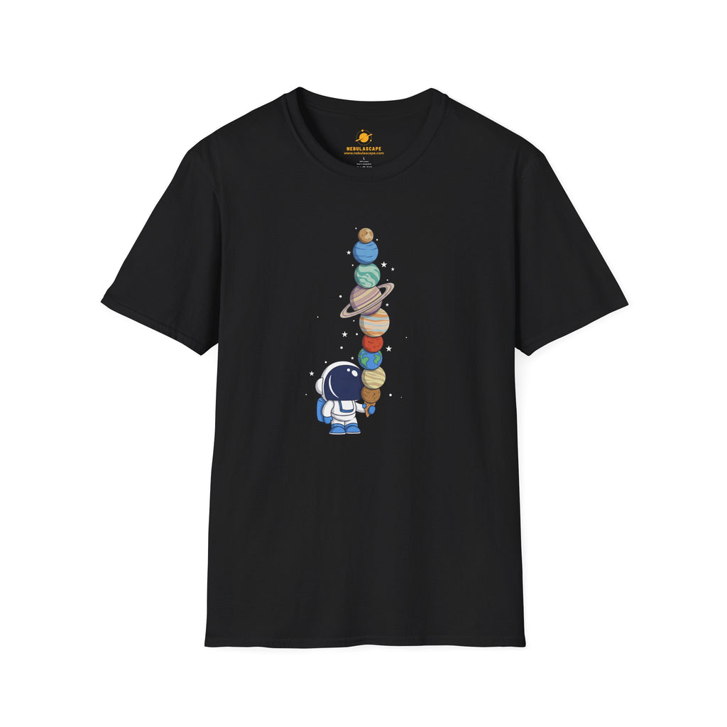 Astronaut Stacking Planets T-Shirt