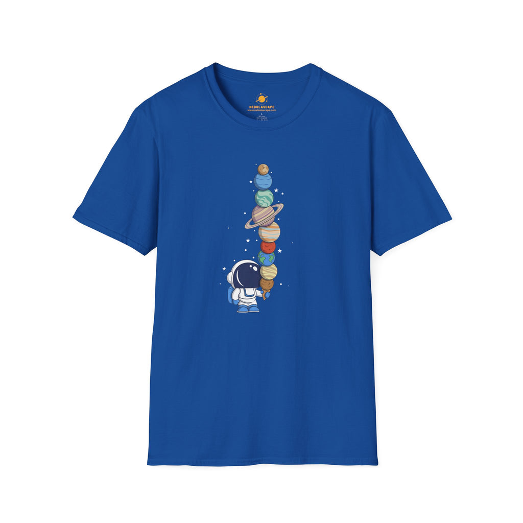 Astronaut Stacking Planets T-Shirt