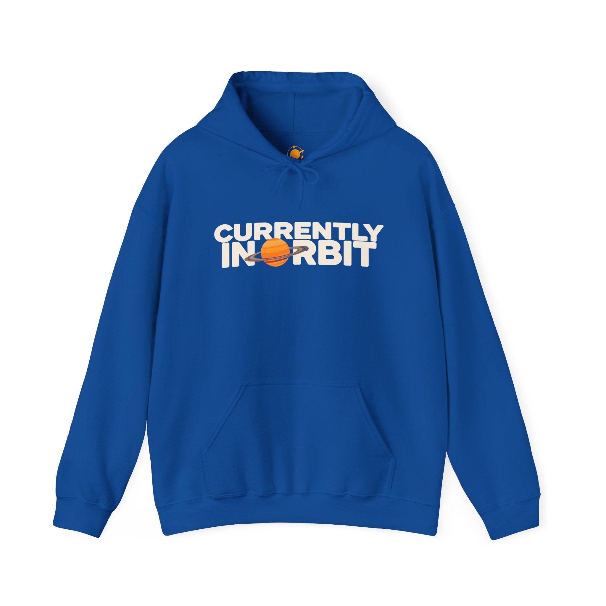 Currently In Orbit Hoodie — Space Graphic Pullover for Astronomy Lovers