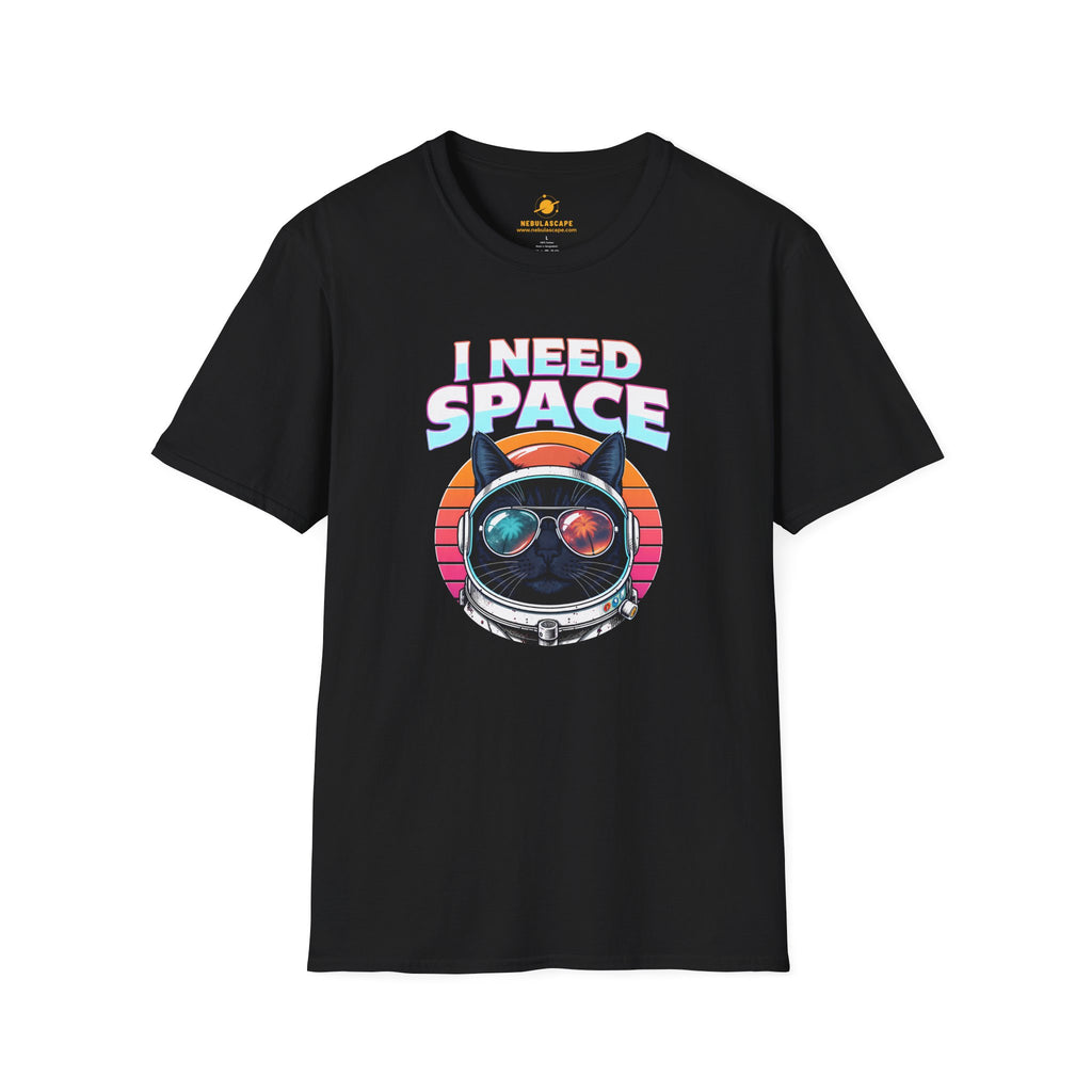 I Need Space Black Astronaut Cat T-Shirt